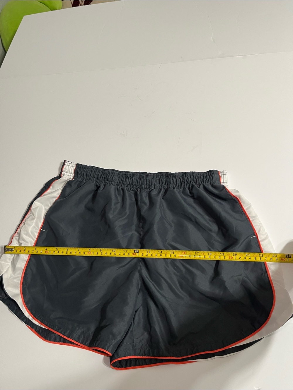 bcg Black Athletic Running Shorts with White Side Panels and Red Trim